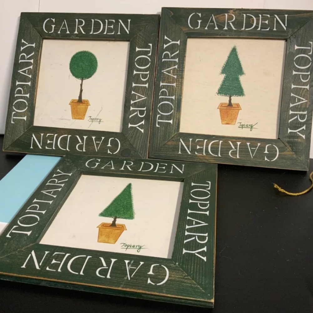 Wooden Garden Topiary Set of 3